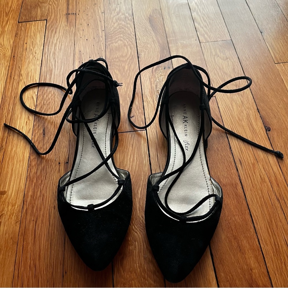 Black Women's Lace-Up Flats